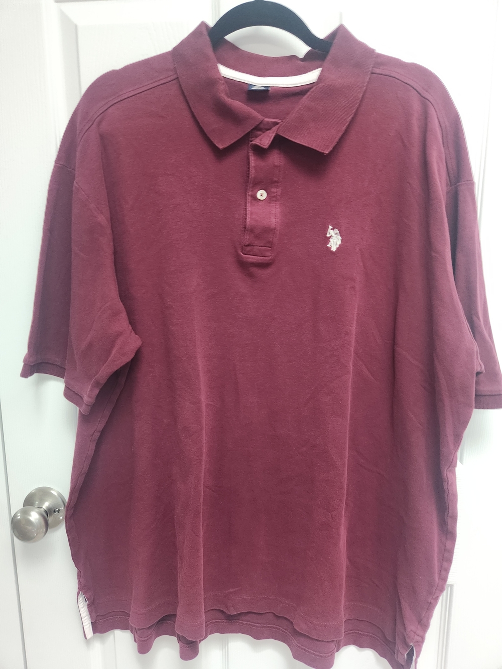 U.S. Polo Assn. Men's Polo Shirt - Maroon with White Logo